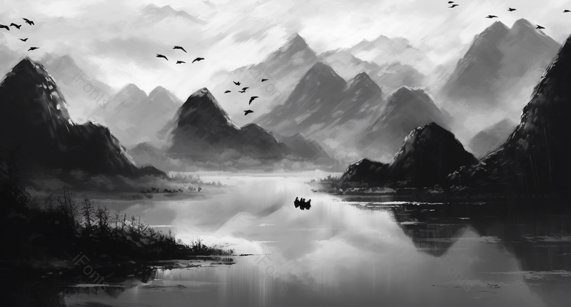 抽象自然风景阴天山水画插画,插画/手绘图,插画/手绘图库,插画/手绘图下载,插画/手绘